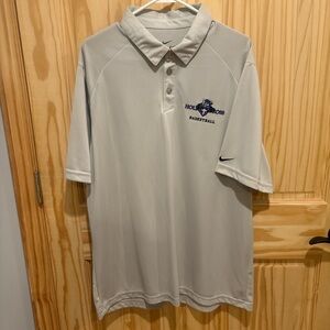 Nike Light Gray Holy Cross Crusaders Basketball Polo Shirt